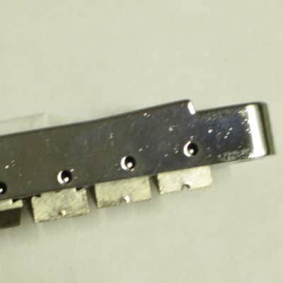 lightly used Epiphone B-2 metric ABR-1 vintage style bridge, wired,  CHROME, large posts mounting pieces (NO anchors) 1990s/2000s (for some import guitars that use this style bridge) will NOT fit on Gibson - mounting holes are too big image 11