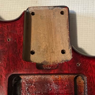 Made in USA KNE Charvel Pro Mod So Cal Style Red Stain Mahogany Guitar Body Floyd Ready Truss Wheel Cutout image 10