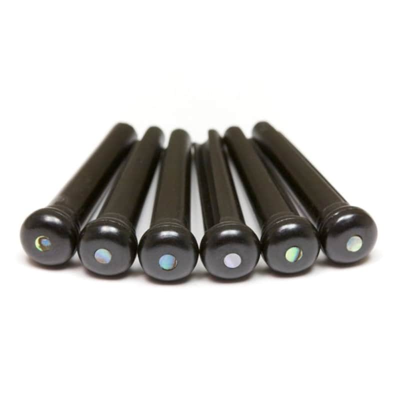 Graph Tech - Guitar Tusq Traditional Style Bridge Pins Black With Paua Shell Inlay image 1