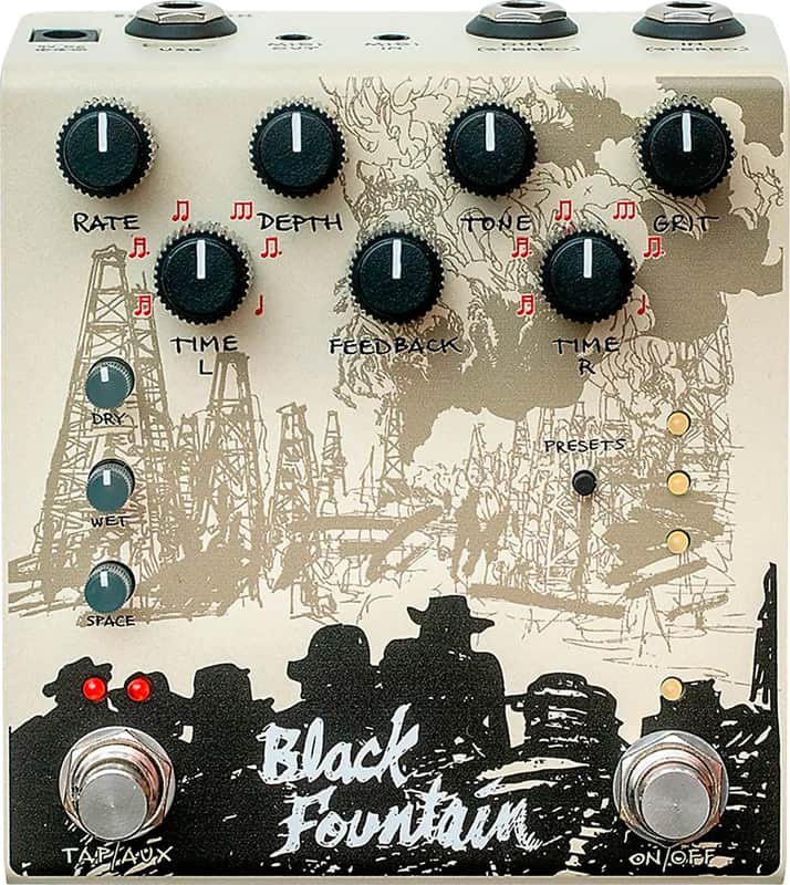 Old Blood Noise Endeavors Black Fountain Stereo Delay Effects Pedal, Cream image 1