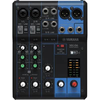 Yamaha MG06 | 6-Channel Analog Mixer with D-PRE Preamps | Compact Design with Phantom Power image 3