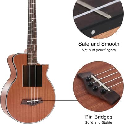 Ukulele Concert Ukelele Professional 23 Inch Uku Sapele Ukulele for Kids Adult Beginner Hawaiian Uke Comes with Starter Ukele Kit Include Gig Bag Tuner Strap Ukelel String Picks Clean Cloth image 2
