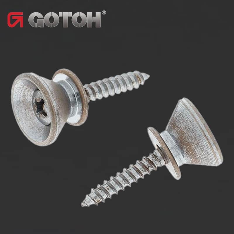 RELIC Gotoh EP-B2 End Pins Strap Button for Fender® Guitar & Bass - AGED CHROME image 1