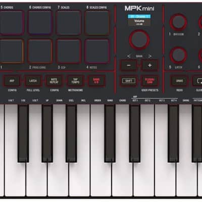Akai MPK Mini IV Black USB MIDI Keyboard Controller with MPC Pads and Knobs