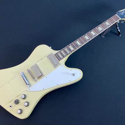 Video! Goofed 2021 Gibson Custom Shop Murphy Lab '64 Johnny Winter Signature Firebird V Polaris White Aged image 7