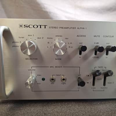H.H. Scott Alpha 1 Preamp Recapped/Working Alpha 1 Late 1970's - Silver/Aluminum image 2