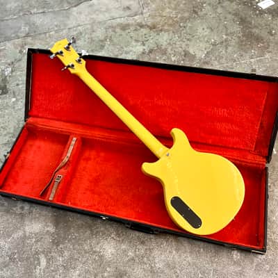 Greco TVB-65 Les Paul double cut EB-0 bass c 1989 - TV Yellow original vintage MIJ Japan image 9