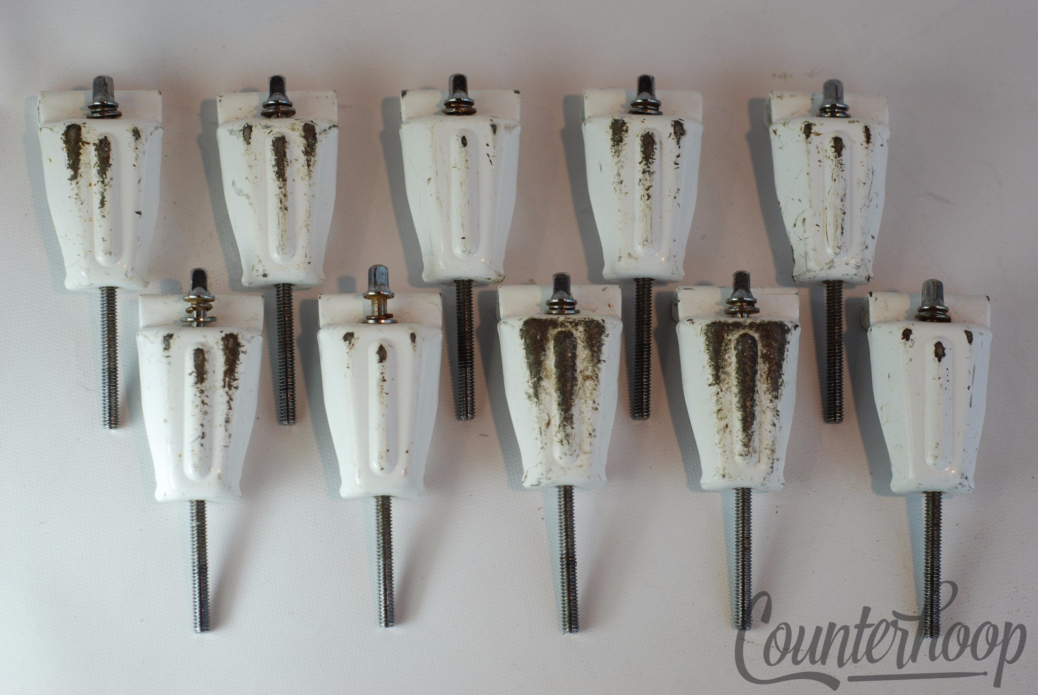 Premier 10x Bass Drum Tension T-Rods/Claws White Powder-Coated Vintage 70s-80s* - Fair / 6.95/24.95 — main photograph