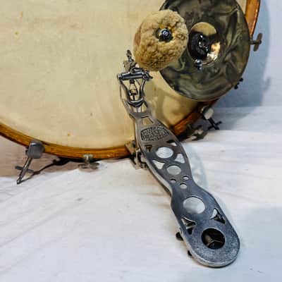 Vintage 1928 Leedy Bass Drum Pedal w/Leedy Brass Cymbal & Striker image 13