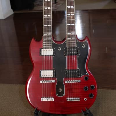 Epiphone G-1275 Double Neck mid-2000s Cherry image 1