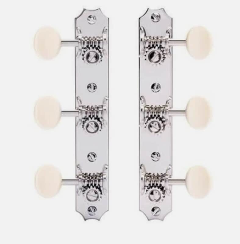 Golden Age Restoration Tuners for Solid Peghead Guitar – Scallop-End Vintage Style Tuning Machines image 1