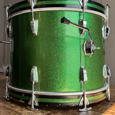 Exc 60’s Green Sparkle Ludwig No. 920 Classic 14x20" Bass Drum with Keystone Badge image 6
