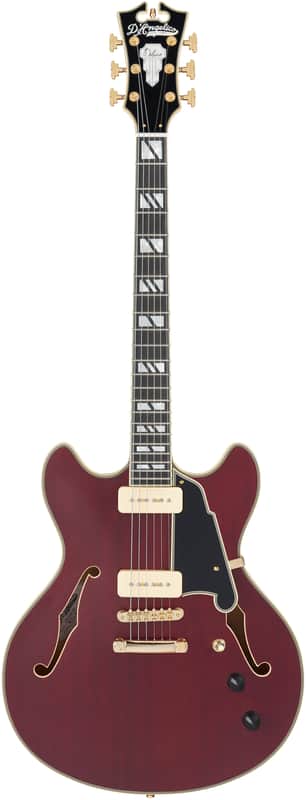 D'Angelico Deluxe DC Satin Trans Wine w/Case image 1