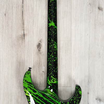 ESP USA Horizon-II Left-Handed Guitar, Ebony Fretboard, EMG 57 / 66 Pickups, Alien Blood Splatter image 4