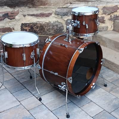 Vintage Refurbished Tromsa Beech Shell Jazz Drumset 20" 10" 13" Frankenstein Custom 70er Jahre - Natur Braun Walnuss image 2