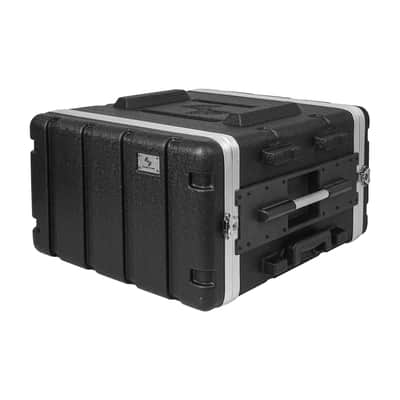 STRC-A6UT | Lightweight and Compact 6U PA/DJ ABS Road Case w/ 5U Rack Space, 19” Depth, Retractable Handle, Wheels and Heavy-Duty Latches image 3