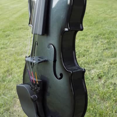 Glasser AEX Carbon Composite Acoustic Electric 4-String Violin 4/4 size 2020s Gun Metal image 13