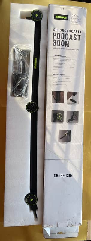 Shure by Gator Deluxe Articulating Desktop Podcasting Mic Boom Arm with Cable Management Channel; (SH-BROADCAST1) image 1