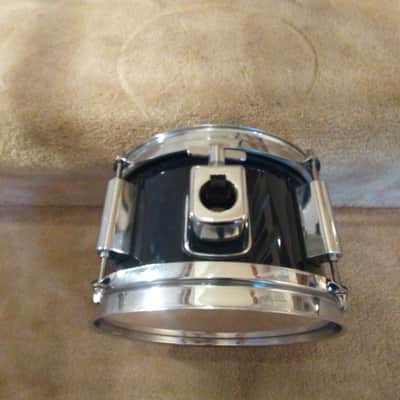 Unknown Two matching 10 and 12-in diameter shallow mounted toms gloss black excellent condition! image 10