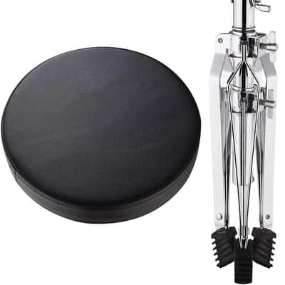 Zenison Drum Throne Seat Chrome Double Braced Height Adjustable Round Swivel image 3