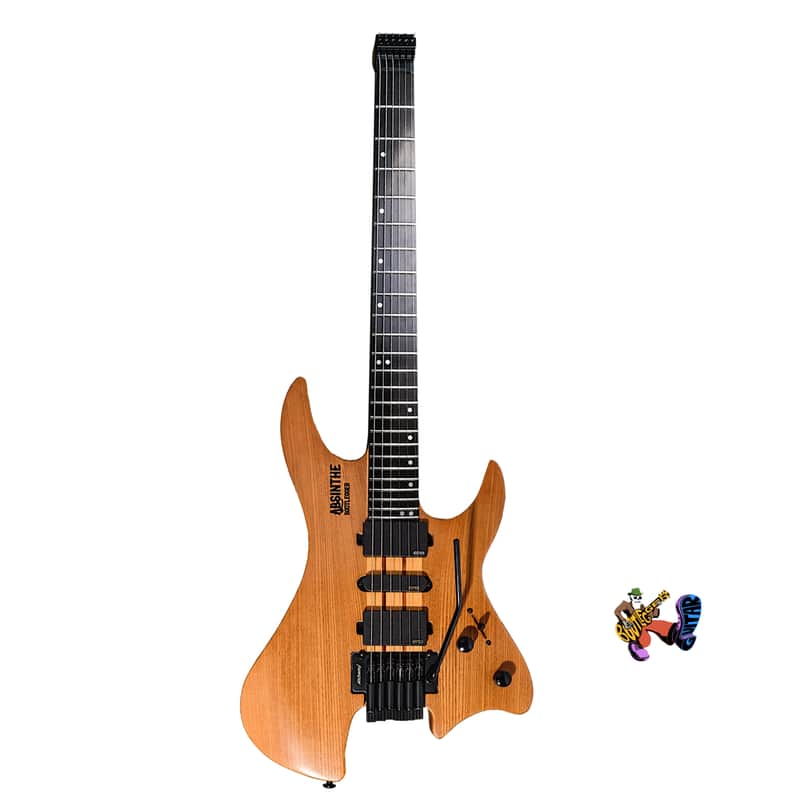 Bootlegger Guitar Absinthe Headless 2022 Honey Clear Matte EMG Coil Split Tremolo Case image 1
