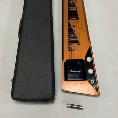 Vintage 1960s Harmony H-1 Lap Steel Electric Guitar Copper with Case image 1