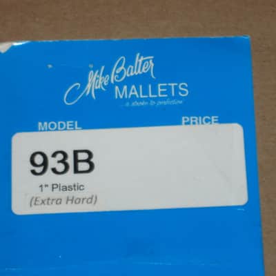 one pair new old stock near A+ Mike Balter MB93B (93B) Extra Hard Keyboard Mallets, 1 plastic (phenolic) round white HEADS and natural birch HANDLES - mid to late 1990s (+ packaging) Unwound Series image 22