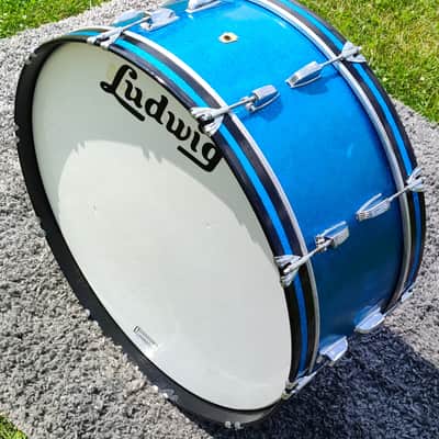 60's Ludwig 28" x 10" Blue Sparkle Orchestral/Concert/Marching Bass Drum image 5