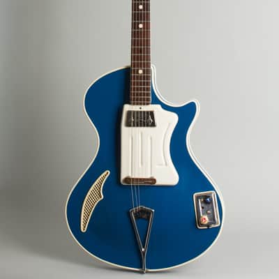 Wandre  Teen Ager Model 900 Semi-Hollow Body Electric Guitar (1961), black hard shell case. image 1