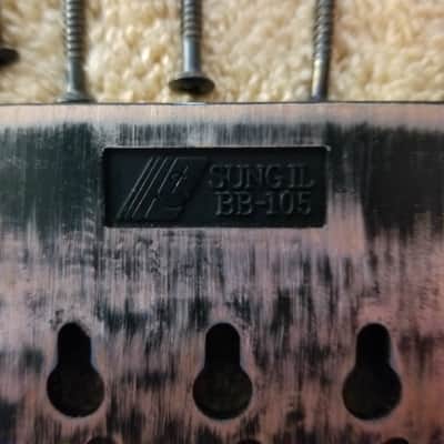 5-String Bass Bridge Black w/ Saddles Dual Load Sung-il BB105 image 5