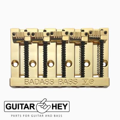 NEW Leo Quan® Badass V™ Bass Bridge for 5-string Fender P/Jazz Bass® - GOLD image 3