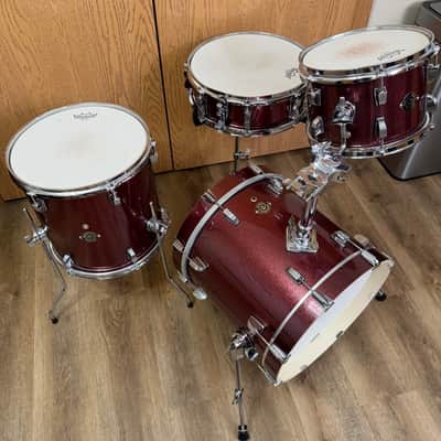 Ludwig Breakbeats by Questlove 10/13/16/5x14" 4pc Shell Pack - Red Sparkle image 5