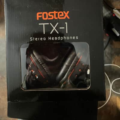 Fostex TX-1 stereo headphones 2010s - Orange and black image 1