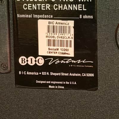 BIC  Venturi DV62CLR-S Center Channel Speaker - Black image 10