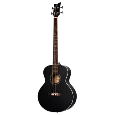 Ortega D7E-SBK-4 Deep Series 7 Spruce Top Mahogany Neck Medium Scale 4-String Acoustic-Electric Bass Guitar image 5