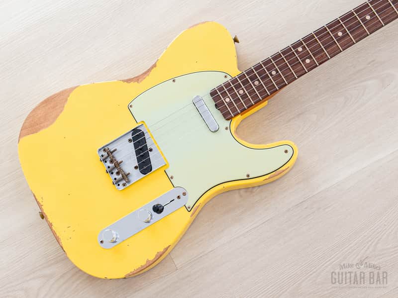 2023 Fender Custom Shop 1963 Telecaster Heavy Relic Graffiti Yellow w/ Case, CoA image 1