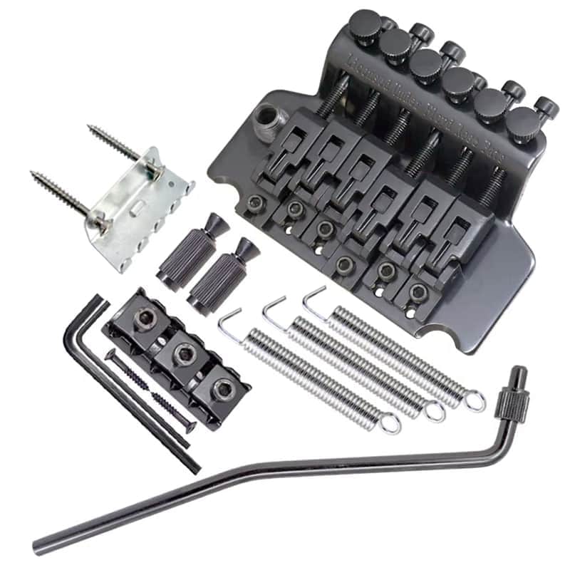 Black Guitar Double Locking Bridge Tremolo System image 1