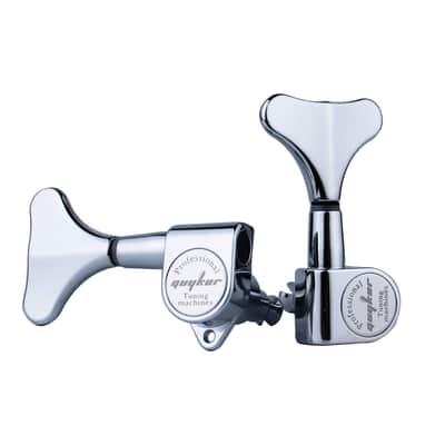 Guyker Guitar Bass Tuners (2R + 2L) - 1:17 Ratio Headstock Sealed Tuning Key Pegs Machine Head Replacement for Electric Jazz Bass or Precision Instruments - Chrome image 3