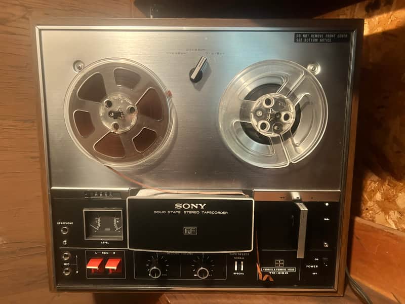 Vintage Sony TC-280 Reel-to-Reel Tape Recorder with Original Wood Case – Untested image 1