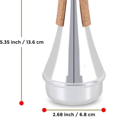 Trumpet Mute, ABS Straight Trumpet Mute,Lightweight Practice Trumpet Mute,Trumpet Acessories for Beginner(Sliver) image 2
