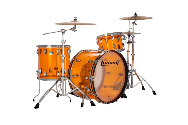 Ludwig *Pre-Order* Vistalite Amber Pro Beat 14x24/16x16/9x13 Acrylic Kit Drums Shell Pack | Made in the USA | Special Order | Authorized Dealer image 1
