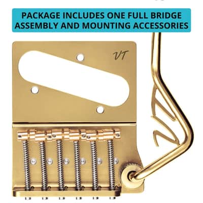 Vega-Trem VT2ND TeleTrem Modern Gold No-Drill Tremolo for Telecaster-Style Guitars image 2