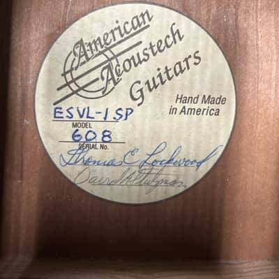 Rare American Acoustech ESVL-1 Natural Acoustic Guitar with Hard Case [Left Handed] image 10