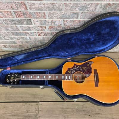 Vintage 1974 Gibson Hummingbird Custom Acoustic Guitar Project w/ Hardshell Case! image 2