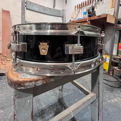 Ludwig Downbeat 4x14 snare 60’s - Jet black pearl wrap image 1