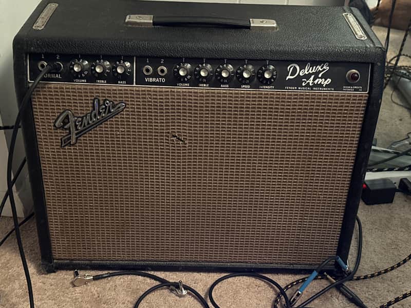 Fender Deluxe Reverb 2-Channel 22-Watt 1x12" Guitar Combo 1963 - 1967 - Black Panel image 1