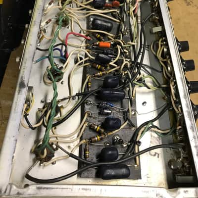 Fender Pro Reverb Vintage Silverface Guitar Amp chassis image 2