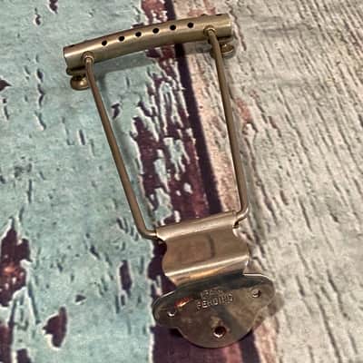 Vintage original Gibson Tailpiece  1950’s  Nickel adjustable with feet image 1