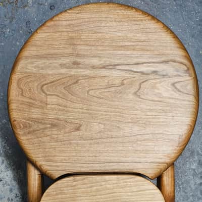 Handcrafted Cherry Wood Ergonomic Cajón Stool - Sculptural Cajon Chair image 3