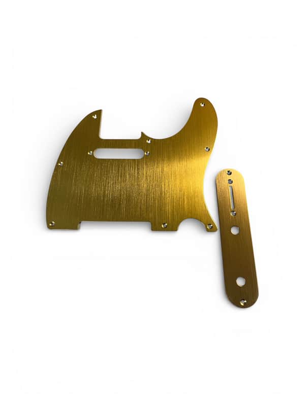 New Dark Gold Brushed Anodized Aluminum Telecaster Electric Guitar Pickguard w Control Plate Tele TL image 1